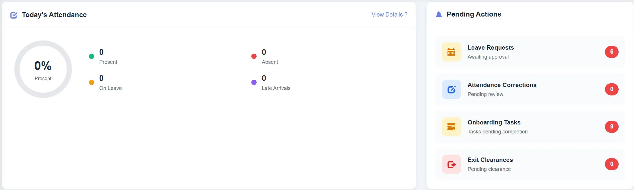 Biznsbook HR employee list with department assignments and employment status